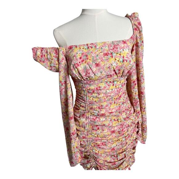 Womens Coquette Cottagecore Dress Girly Romantic Pink Floral Small Mini - Picture 5 of 9